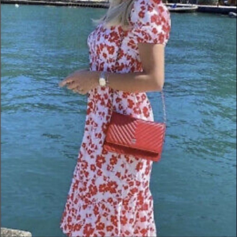 Zara floral poplin maxi dress
